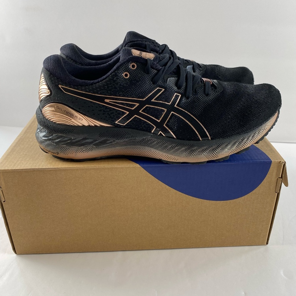 Asics Gel Nimbus 23 Platinum Black/Rose gold  8.5 with box - Picture 5 of 11